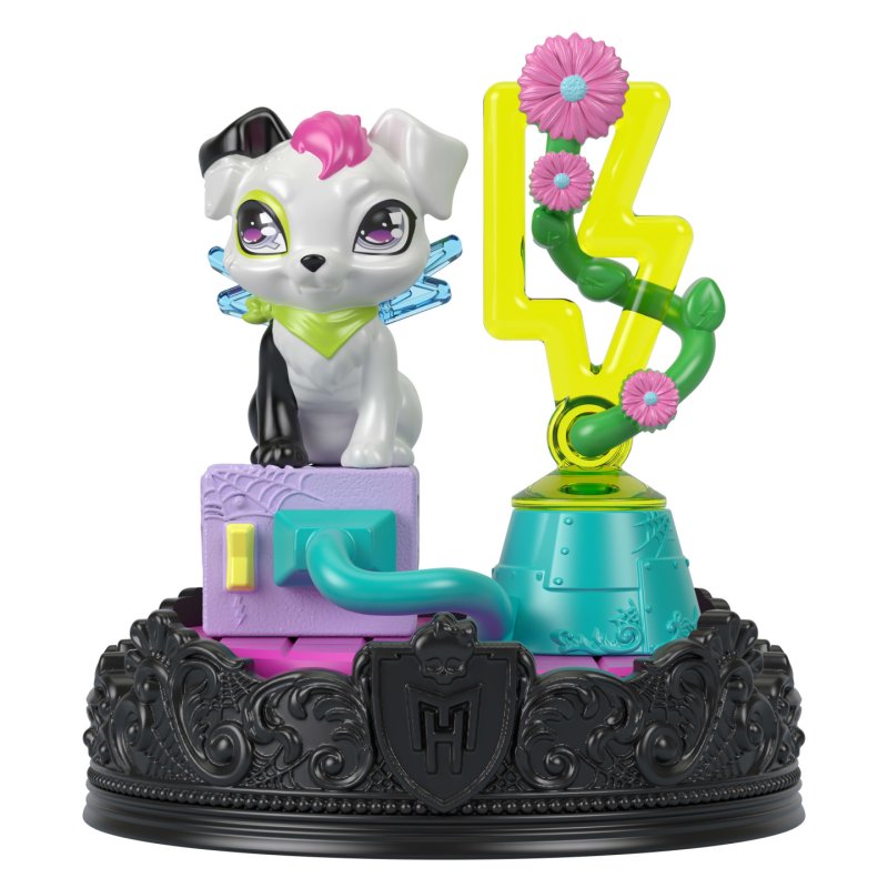 Monster High Pet Keychains, Animal Figures with Accessories and Buildable Terrarium