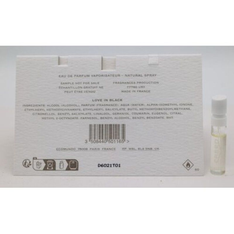 Official Creed Carded Sample Love In Black 1.5ml / 0.05 Oz