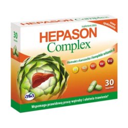 Hepason Complex Healthy Liver Supplement with Artichoke, Folic Acid, and B Vitamins - 30 Capsules