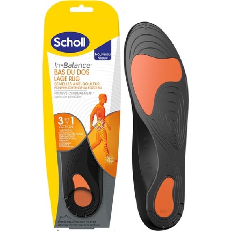 Scholl in-Balance Orthopaedic Insole for Lower Back Pain Clinically Proven Size S 37-39.5 Black