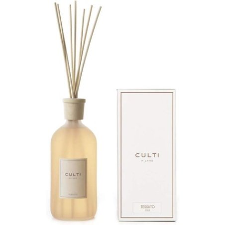 Culti Diffuser Sticks Style Milano 1000ml - Fabric, Marrow, Cassis Leaves and Musk - 3 Months Duration - 10 to 20 sqm