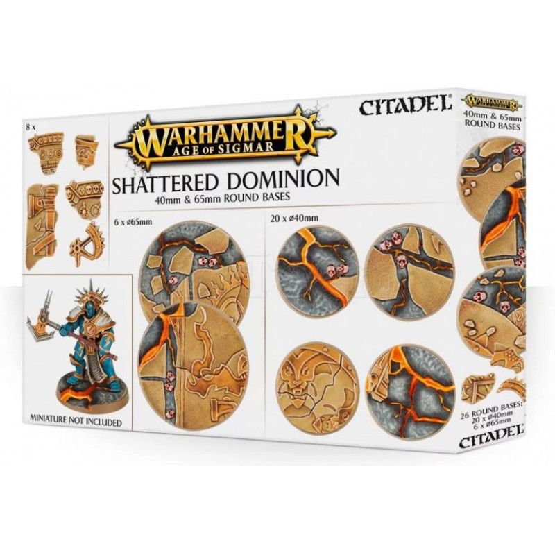 Warhammer AoS - Realm of Battle: Shattered Dominion: socles ronds de 40 et 65mm
