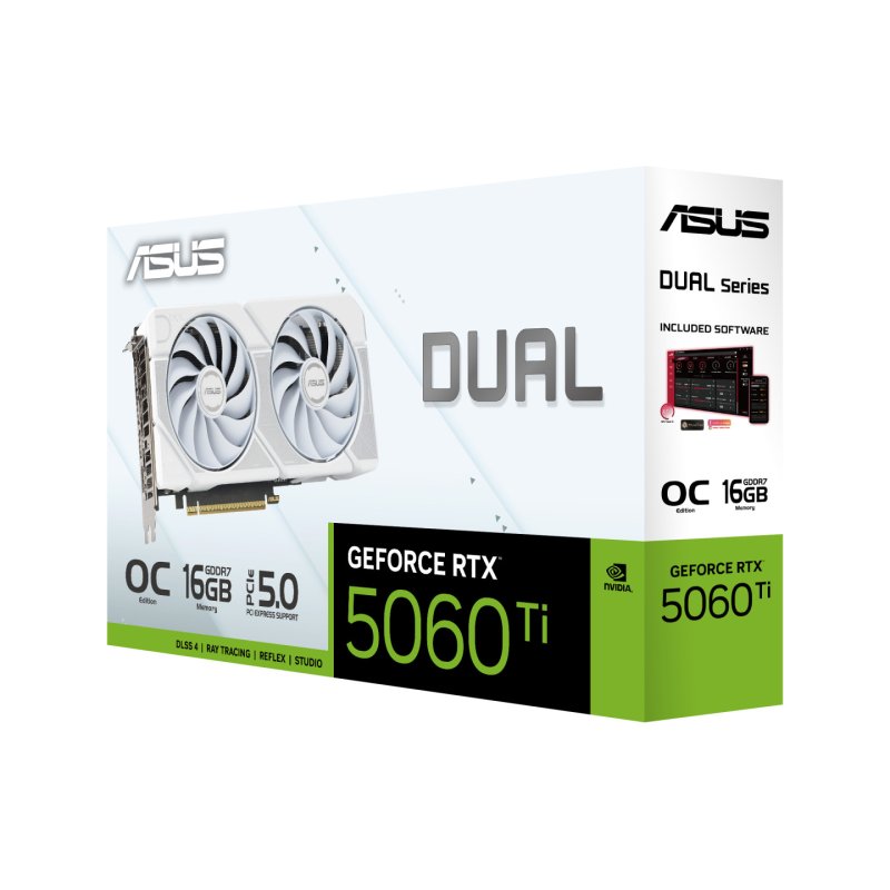 ASUS Dual -RTX5060TI-O16G-WHITE NVIDIA GeForce RTX 5060 Ti 16 Go GDDR7