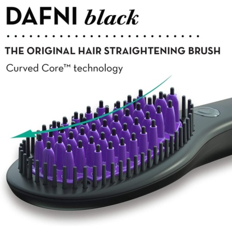 DAFNI Black The Original Hair Straightening Brush Styles Hair Up to 10 Times Faster Than a Flat Iron