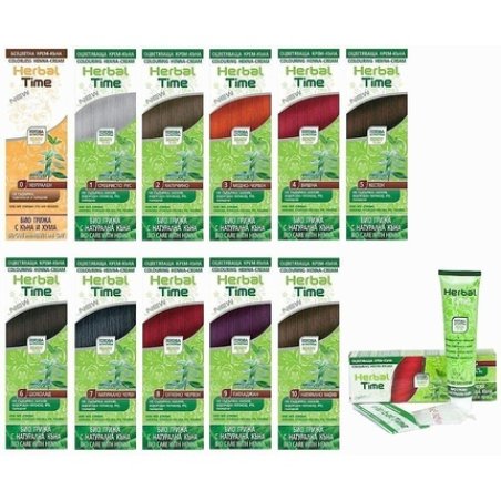 Herbal Time Henna Coloring Cream with Henna Extract Natural Hair Colorant 75ml