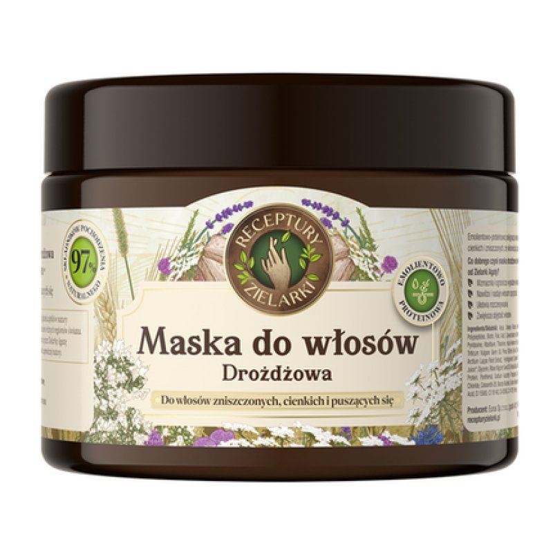 Receptury Zielarki Yeast Hair Mask 300 Ml - Nourishing Hair Care