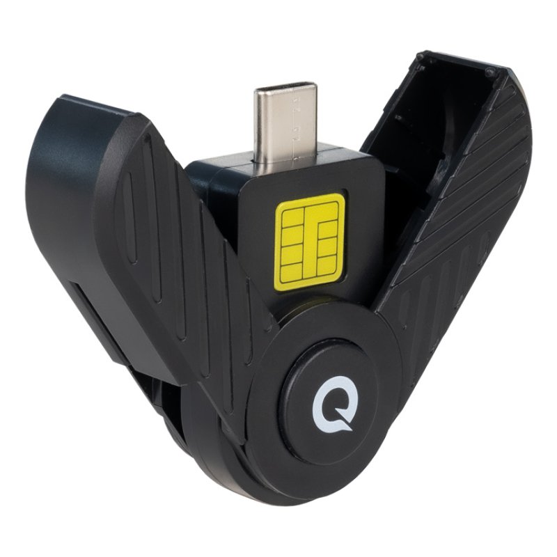 TooQ TQR-3011B lecteur de cartes à puce USB Type-C Noir