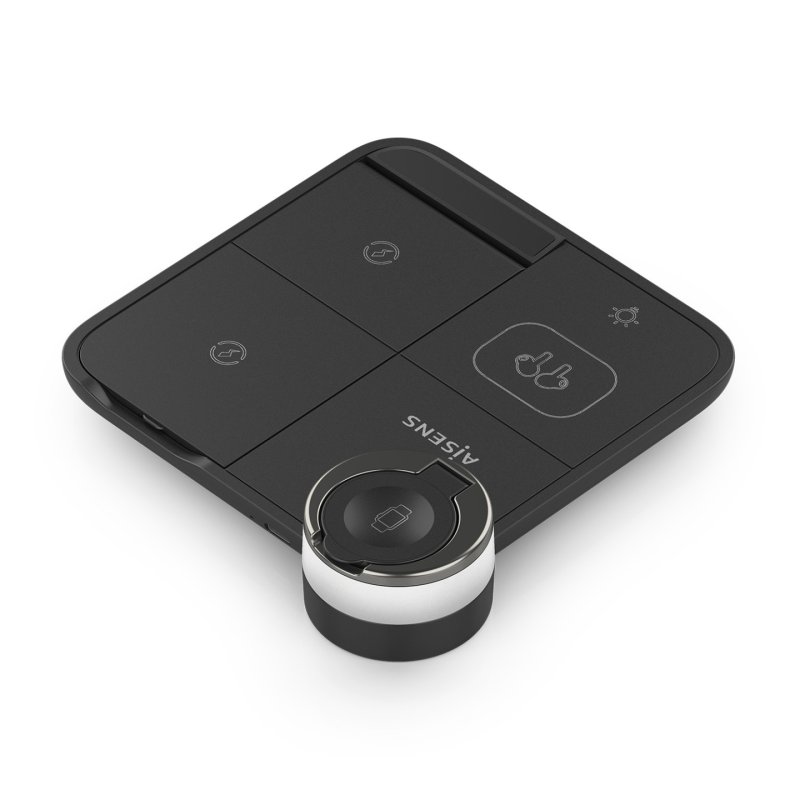 AISENS ASCH-15W4WC062-BK chargeur d'appareils mobiles Écouteurs, Smartphone, Smartwatch Noir USB Recharge sans fil