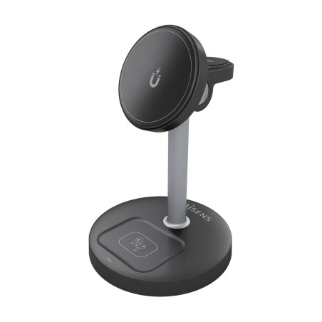 AISENS ASCH-15W3WC066-BK mobile device charger Headphones, Smartphone, Smartwatch Black USB Wireless charging Indoor