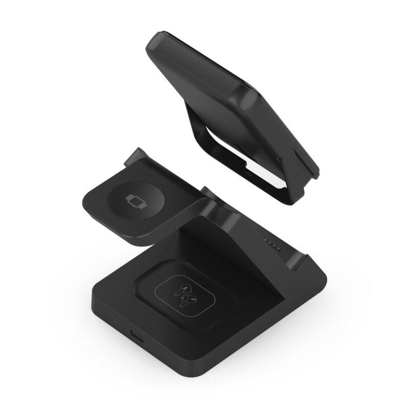 AISENS ASCH-15W4WC064-BK mobile device charger Headphones, Smartphone, Smartwatch Black USB Wireless charging Indoor