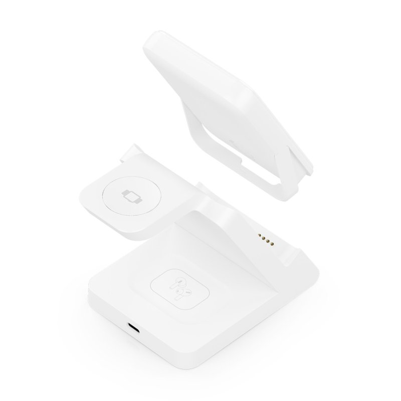 AISENS ASCH-15W4WC063-W chargeur d'appareils mobiles Écouteurs, Smartphone, Smartwatch Blanc USB Recharge sans fil