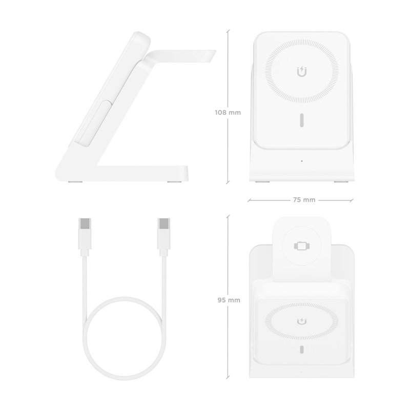 AISENS ASCH-15W4WC063-W chargeur d'appareils mobiles Écouteurs, Smartphone, Smartwatch Blanc USB Recharge sans fil