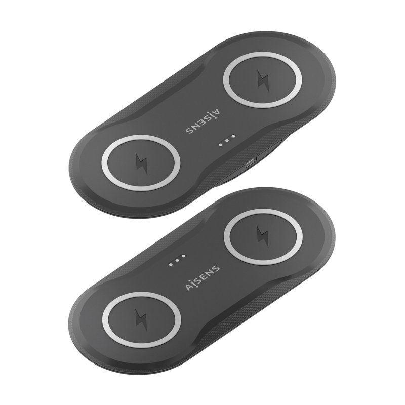 CARGADOR AISENS INALAMBRICO USB-C 15W 2 EN 1 MOVIL AURICULARES NEGRO