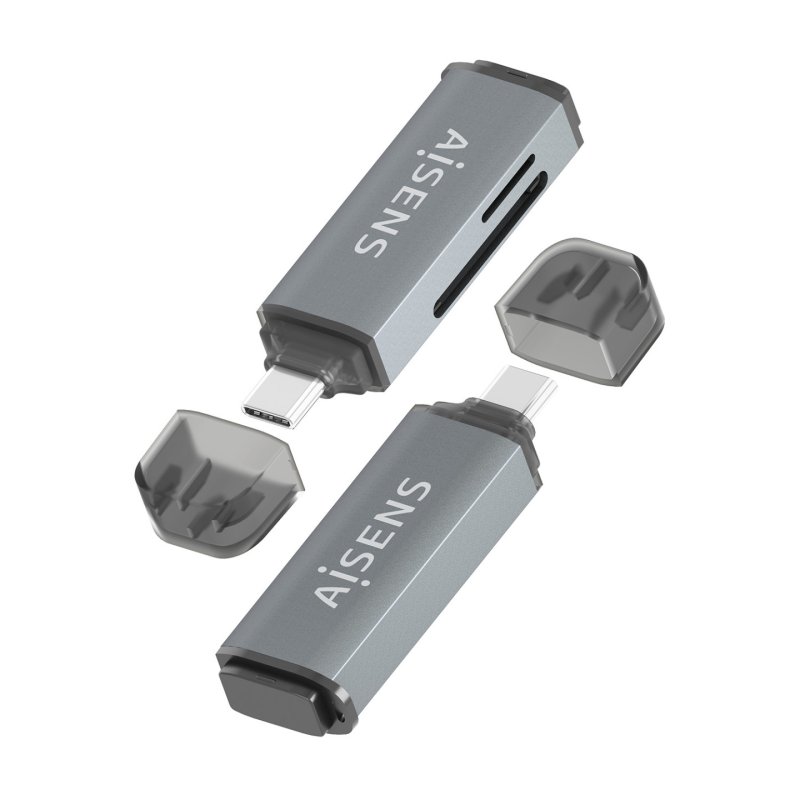 AISENS ASCR-2C10-GR lecteur de carte mémoire USB 3.2 Gen 1 (3.1 Gen 1) Type-C Gris