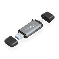 AISENS ASCR-2AC11-GR lecteur de carte mémoire USB 3.2 Gen 1 (3.1 Gen 1) Type-A/Type-C Gris