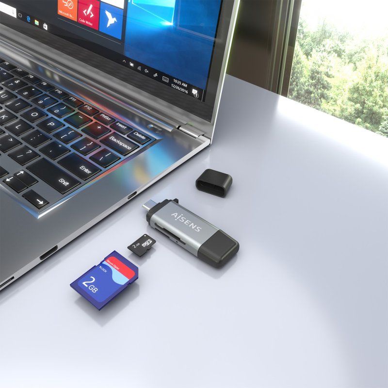 AISENS ASCR-2AC11-GR card reader USB 3.2 Gen 1 (3.1 Gen 1) Type-A/Type-C Grey