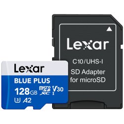 Lexar - MicroSDHC Blue Plus UHS-I with SD adapter 128GB