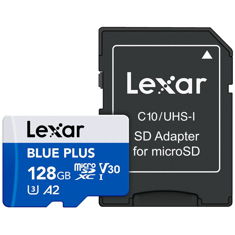 Lexar - MicroSDHC Blue Plus UHS-I with SD adapter 128GB