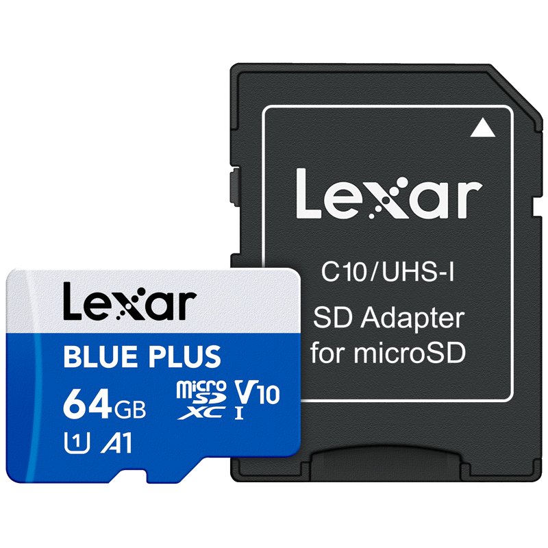 Lexar - MicroSDHC Blue Plus UHS-I with SD adapter 64GB