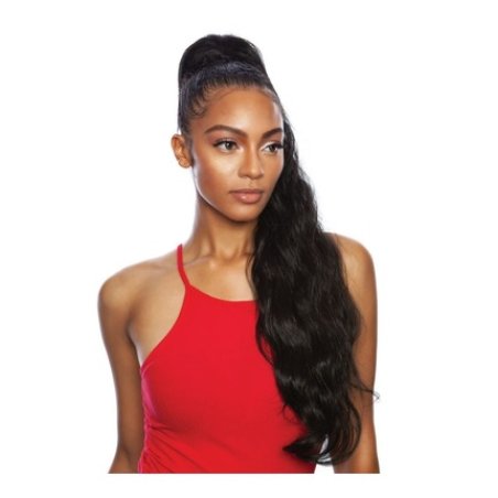 Human Hair Blend Ponytail Brown Sugar Wrap & Tie Body Wave 32" - Pack of 4