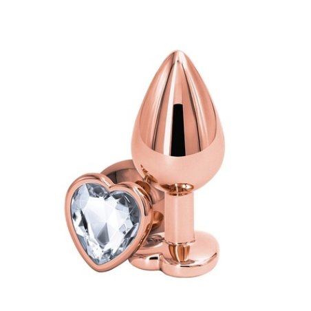 Ns Novelties Rear Assets Anal Plug With Crystal Medium Rose Gold