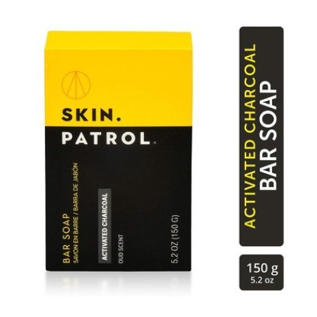 Skin Patrol Activated Charcoal Soap Bar - Sulfate-Free, Paraben-Free 5.2 Ounce