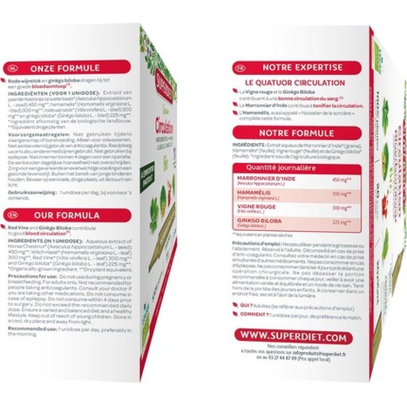 Superdiet Quatuor Circulation Bio Light Legs with Chestnut