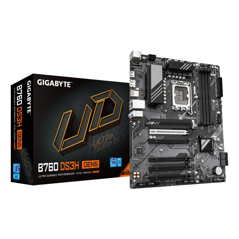 GIGABYTE B760 DS3H GEN5 Carte Mère – Compatible avec les processeurs Intel Core 14e génération, VRM numérique