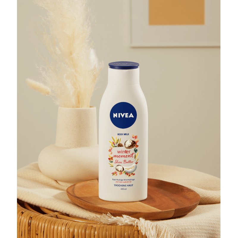 NIVEA Winter Moment Body Milk 400ml Rich Body Lotion for Dry Skin - 48h Moisture