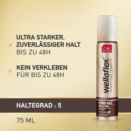 Wellaflex Hair Spray Power Hold Form & Finish Ultra Strong - Styling Spray for 48h Flexible Hold Without Sticking -