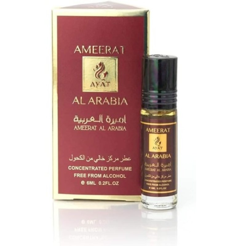 Ayat Perfumes Ameerat Al Arabia Perfumed Oil - Alcohol-Free Concentrated Unisex Perfume - 6x6ml