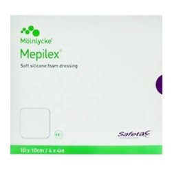 Molnlycke Mepilex Microadhesive Silicone Dressings 10 Cm X 10 Cm