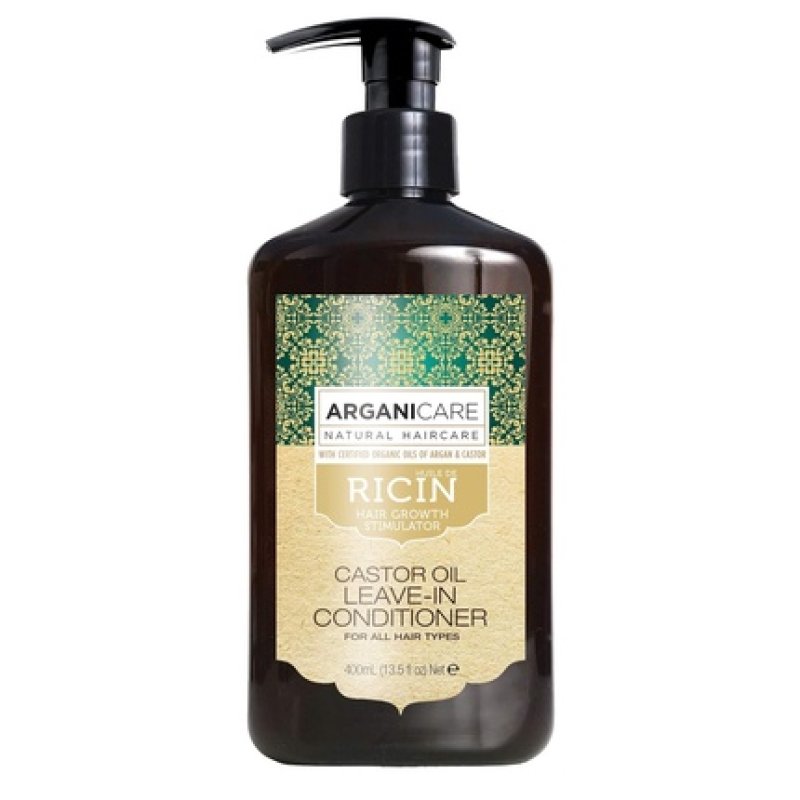 Arganicare Organic Castor Oil Leave in Conditioner for Hair Growth Enriched with Argan Oil Silk and Shea Moisture 13.5