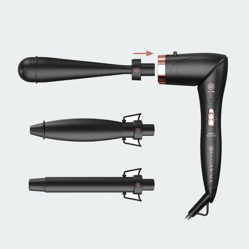Bellissima My Pro Twist&Style Curling Iron with 3 Attachments Ceramic Surface