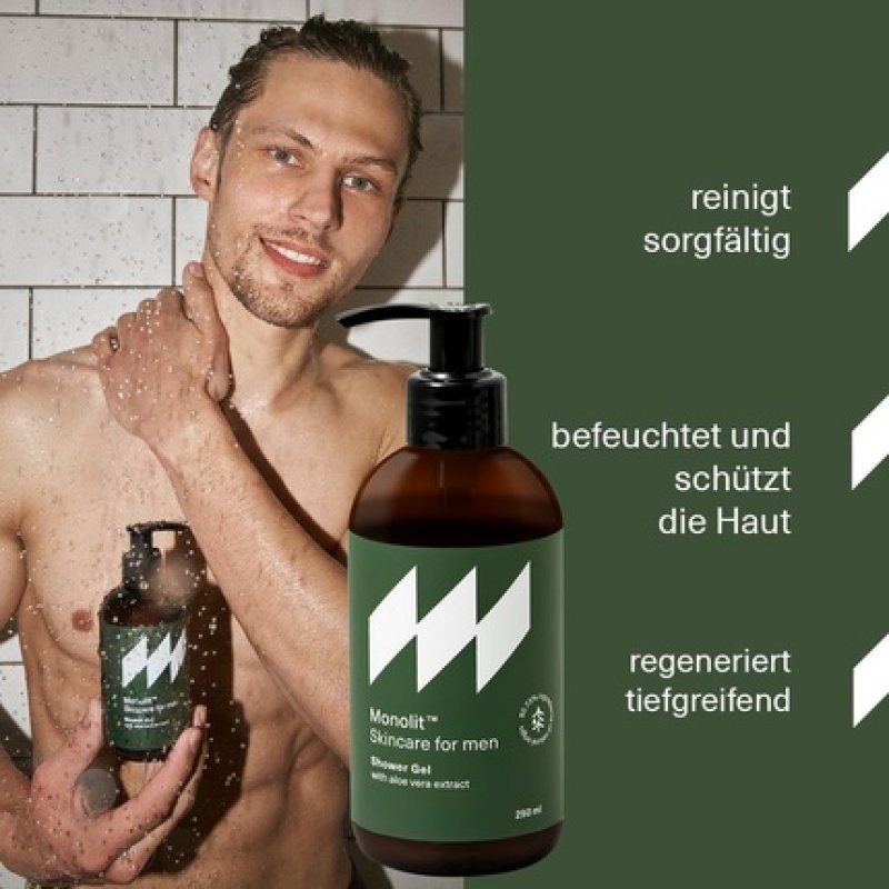 Monolit Shower Gel for Men with Aloe and Sandalwood Fragrance