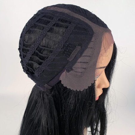 Sleek Lace Front Wig 27 Side-Part Long Curly Wave Synthetic