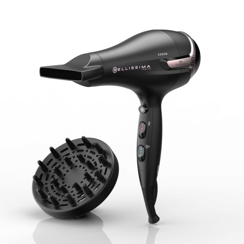 Bellissima K9 2300 Hair Dryer Moisturizes Hair without Frizz Effect 2300W Ion Technology 8 Airflow Combinations Curling