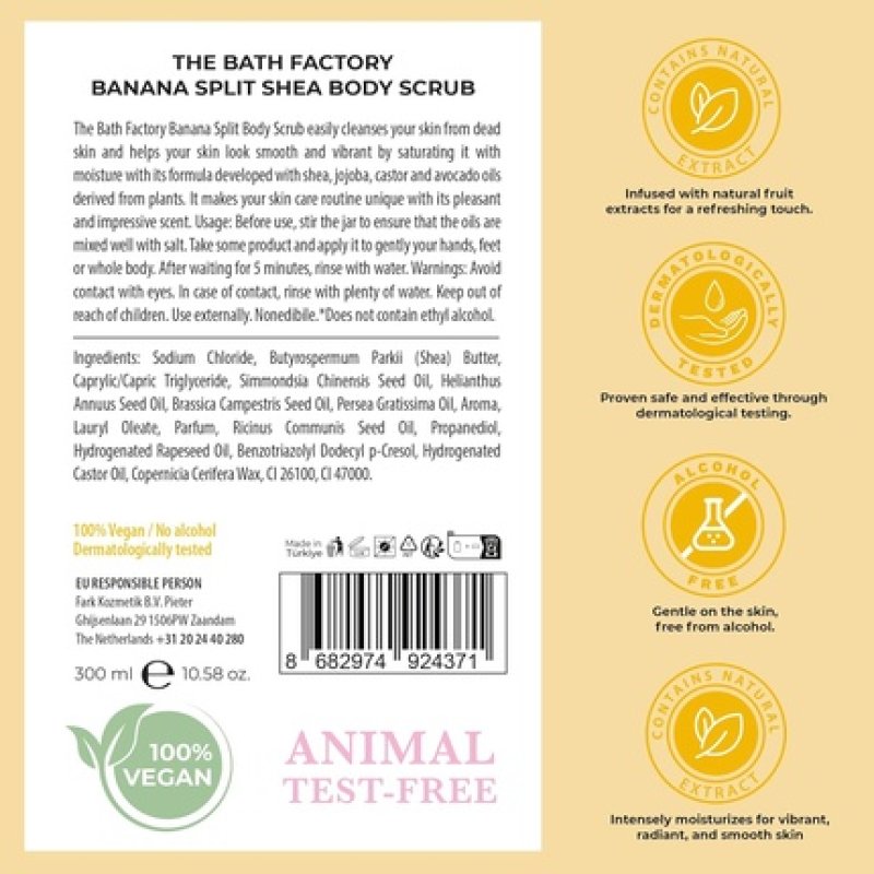 The Bath Factory Banana Split Shea Body Scrub 300g