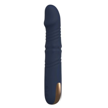 Goddess Collection Afrodite Vibrator With Up-Down Motion And Rotating Balls - Navy Blue