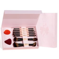 Jessupset Peach Dust Perfection Beauty Kit - 7 Double-Sided Makeup Brushes And 2 Makeup Sponges