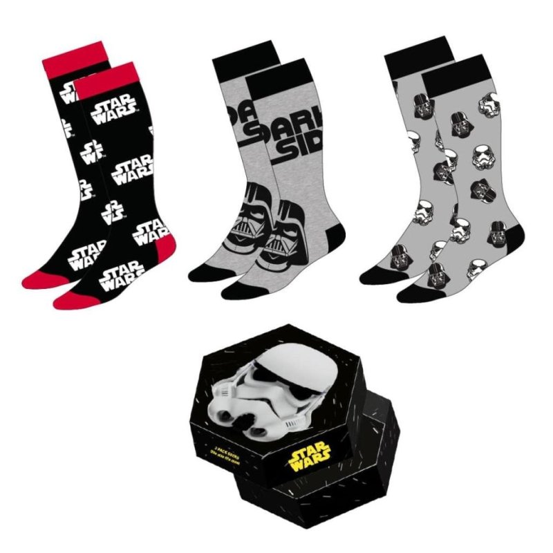 STAR WARS - Pack de 3 Paires de Chaussettes (Taille 38-45)