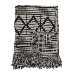 Bloomingville - Gutte Recycled Cotton Throw 160x130 cm - Black