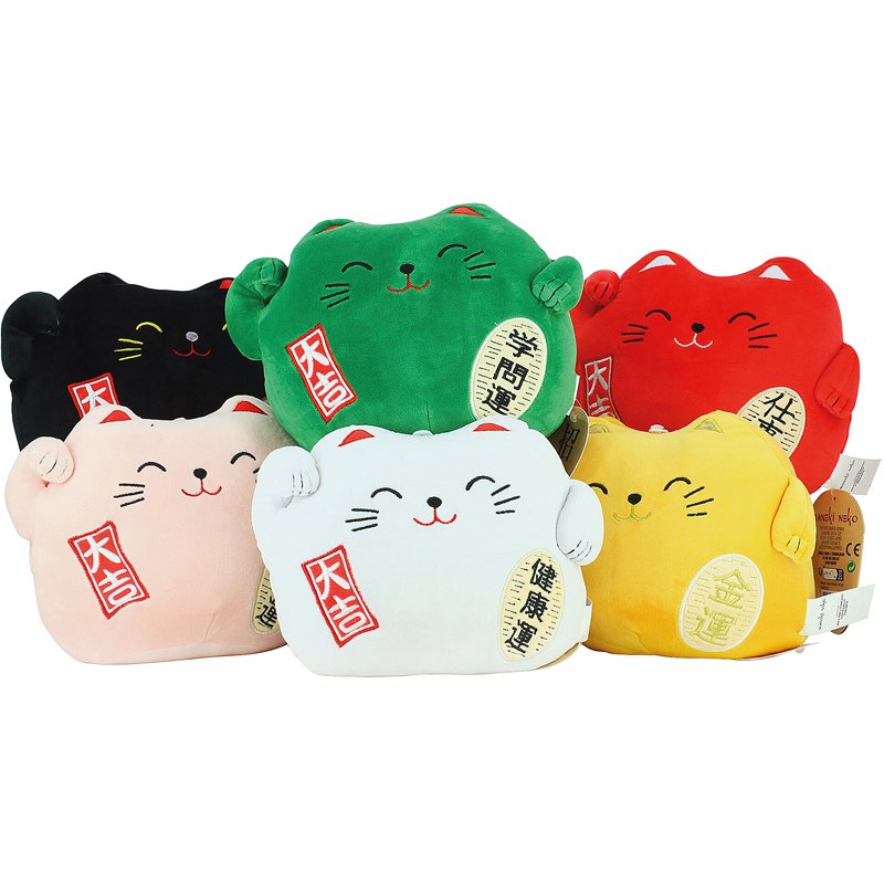 Coussin Maneki Neko 20cm (Assortiment de 12)