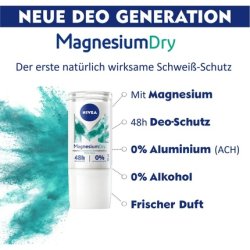 NIVEA MagnesiumDry Pure Aqua Roll-On Deodorant 50ml