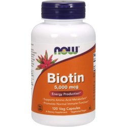 NOW Foods Biotin 5000mcg Vegetarian Capsules 120 Count
