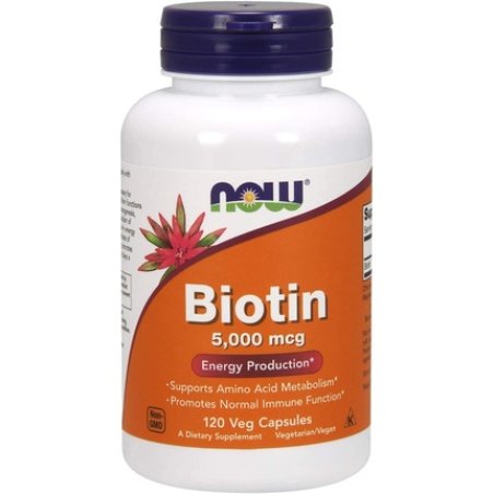 NOW Foods Biotin 5000mcg Vegetarian Capsules 120 Count