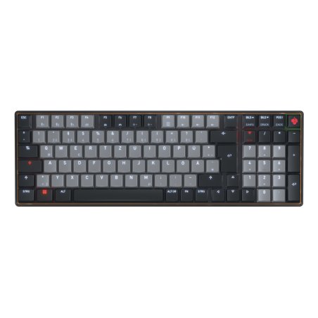 CHERRY KW 550 MX LP, Mechanische 96% Tastatur, DE-Layout Zwei Verbindungsmodi: Bluetooth® und kabelgebunden, RGB-LED
