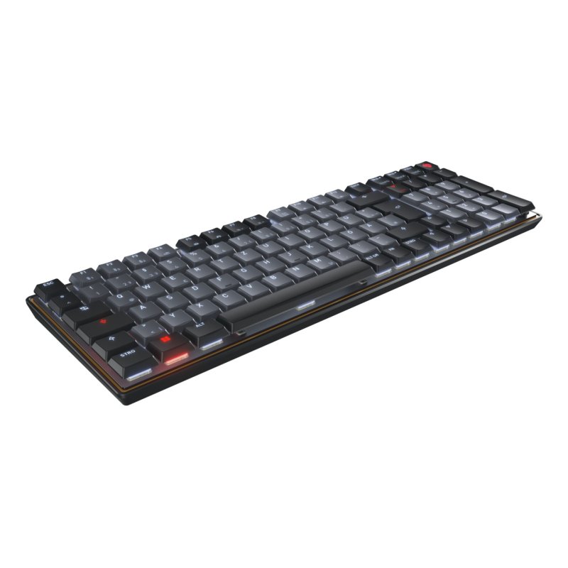 CHERRY KW 550 MX LP, Mechanische 96% Tastatur, DE-Layout Zwei Verbindungsmodi: Bluetooth® und kabelgebunden, RGB-LED