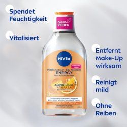 NIVEA Micellar Water Energy 400ml Perfume-Free Face Toner with Amino Acid Complex and 3x Antioxidants Micellar