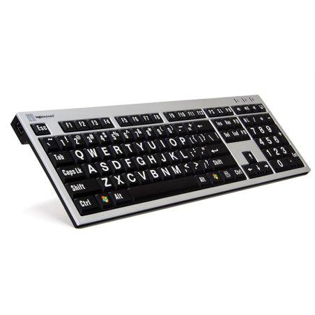 Logickeyboard XL-Print Alu White on Black FR (PC/Slim)